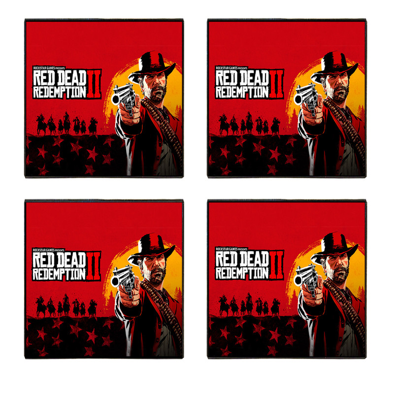 ماوس پد مدل Red Dead بسته 4 عددی