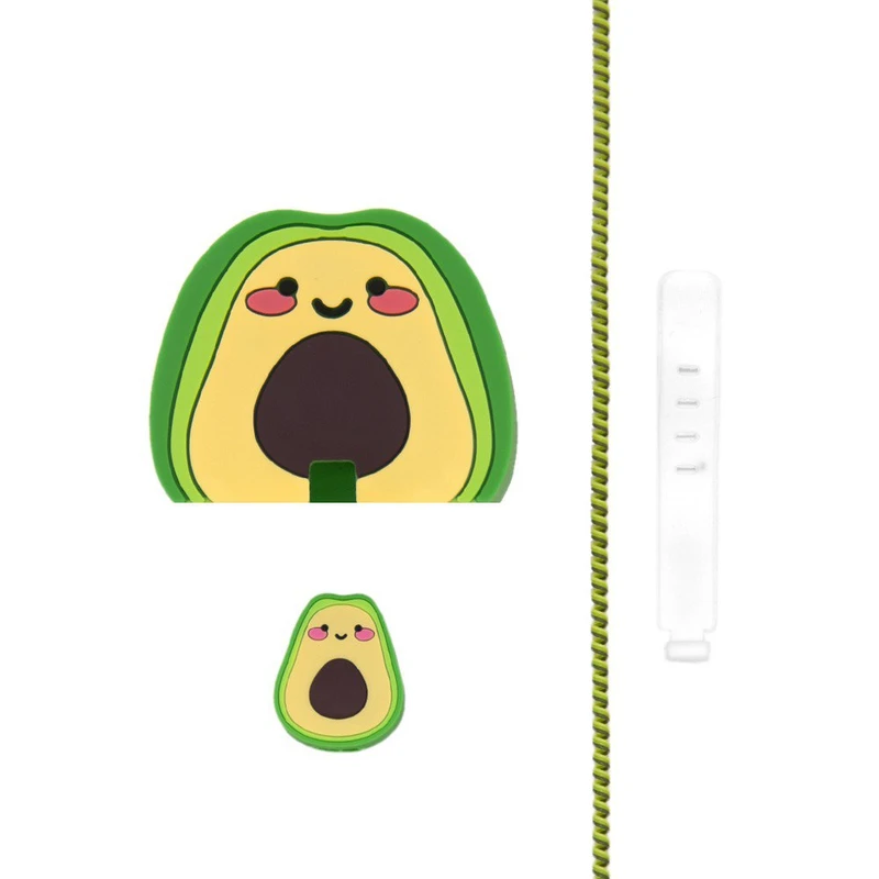 محافظ کابل مدل اووکادو به همراه محافظ شارژ دیواری 25وات مجموعه 4 عددی