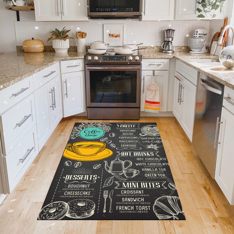 فرش پارچه ای مدل آشپزخانه طرح فانتزی نیم چاشت کد 6012