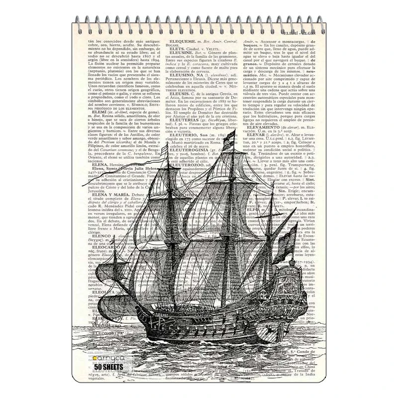 دفتر نقاشی 50 برگ سیمی کارنیکا طرح روزنامه وینتج Vintage Newspaper کد 25268