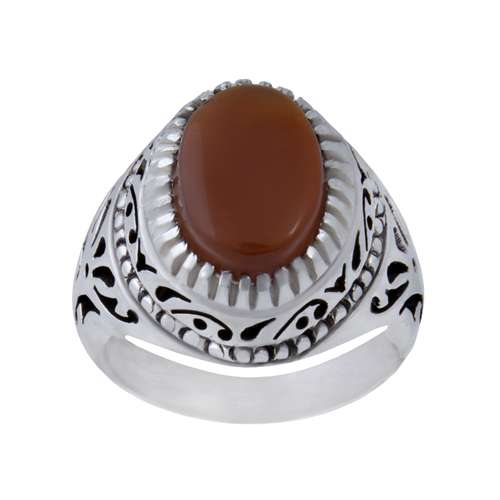 انگشتر نقره مردانه مدل عقیق اصل رکاب دست ساز کد AM_030