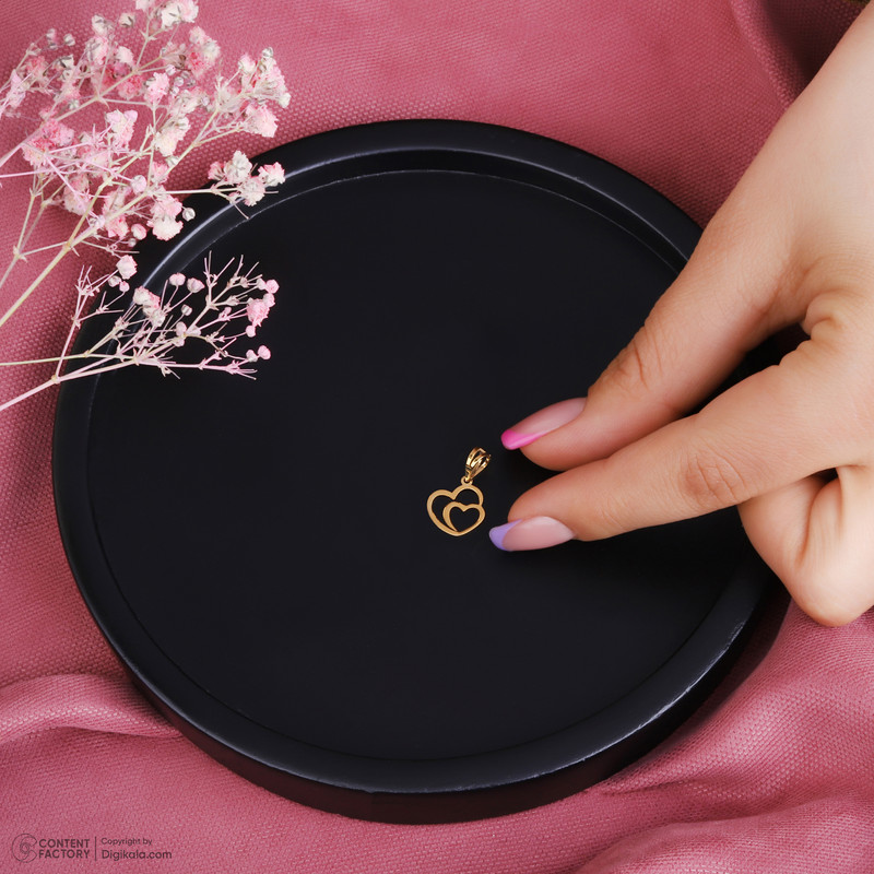 آویز گردنبند طلا 18 عیار زنانه نگین طرح قلب کد 103