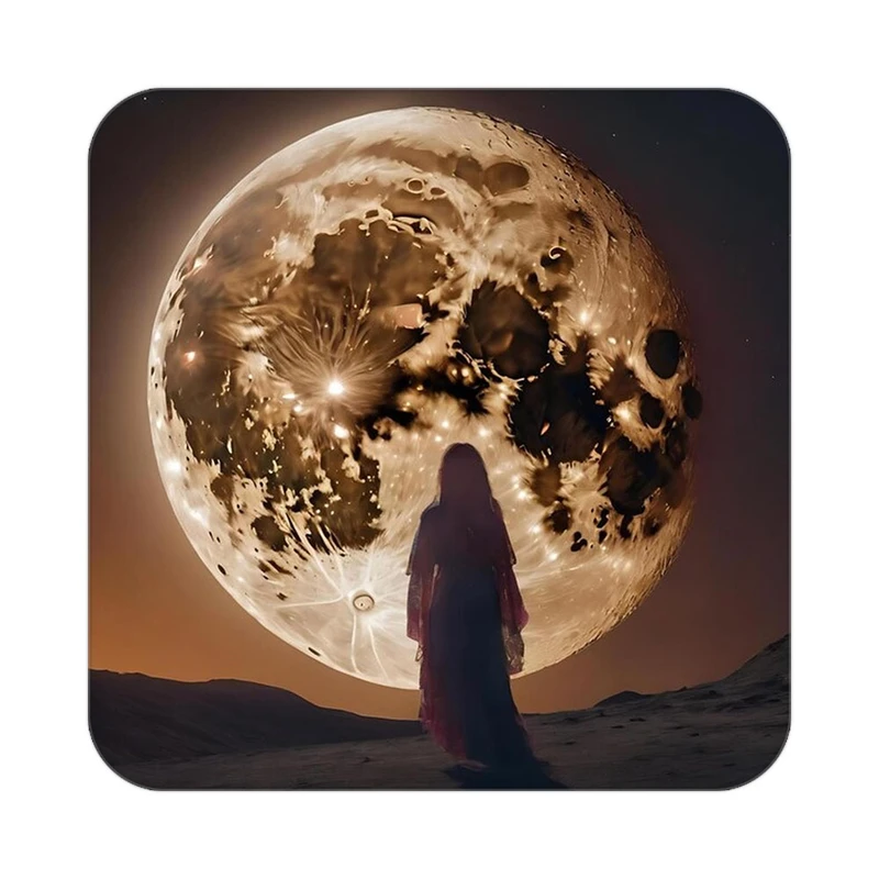 زیر لیوانی کاکتی طرح ماه و ستاره مدل mp52864