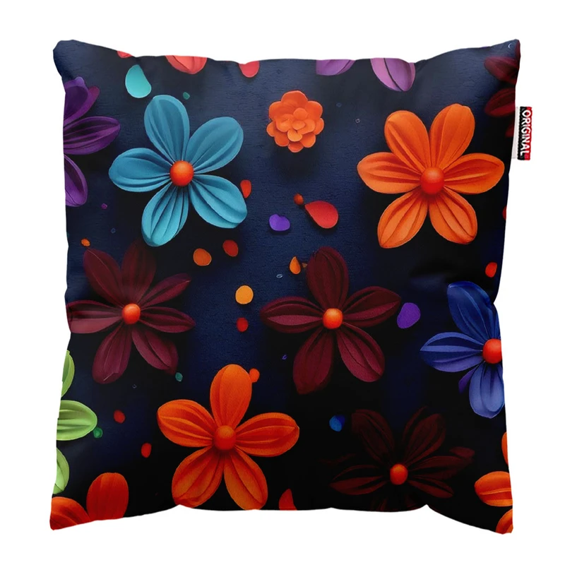 کوسن پاد آفرین طرح گل کد 1340 سایز 30*30 سانتی متر