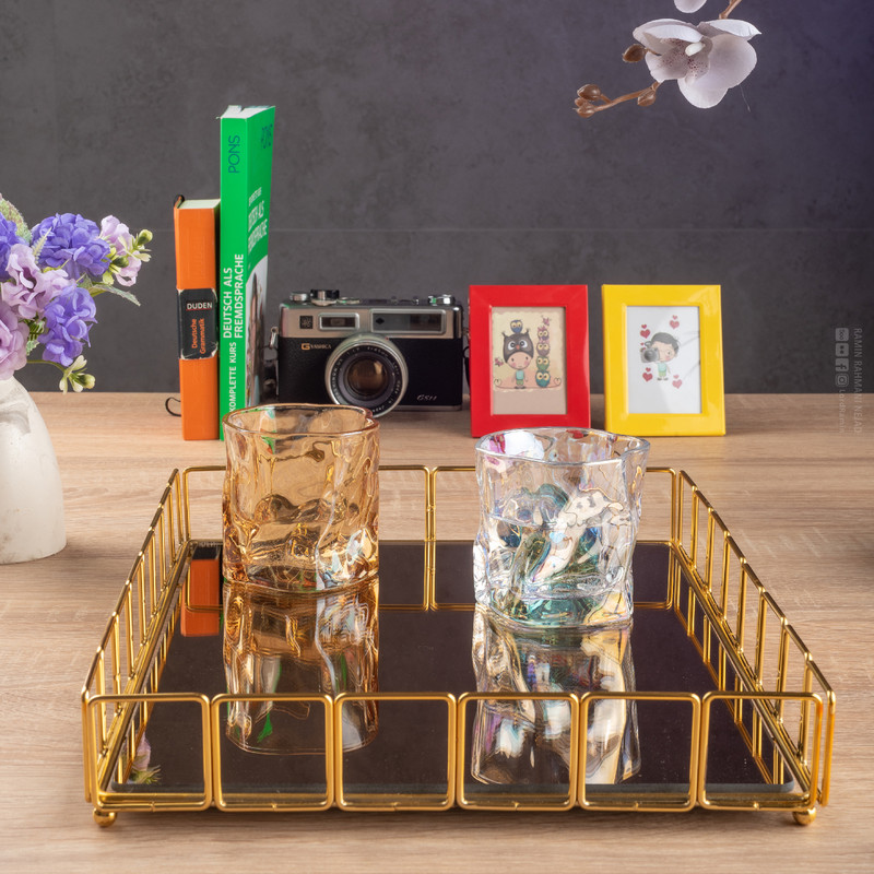 سینی مدل آینه‌ای طرح رویال مربعی