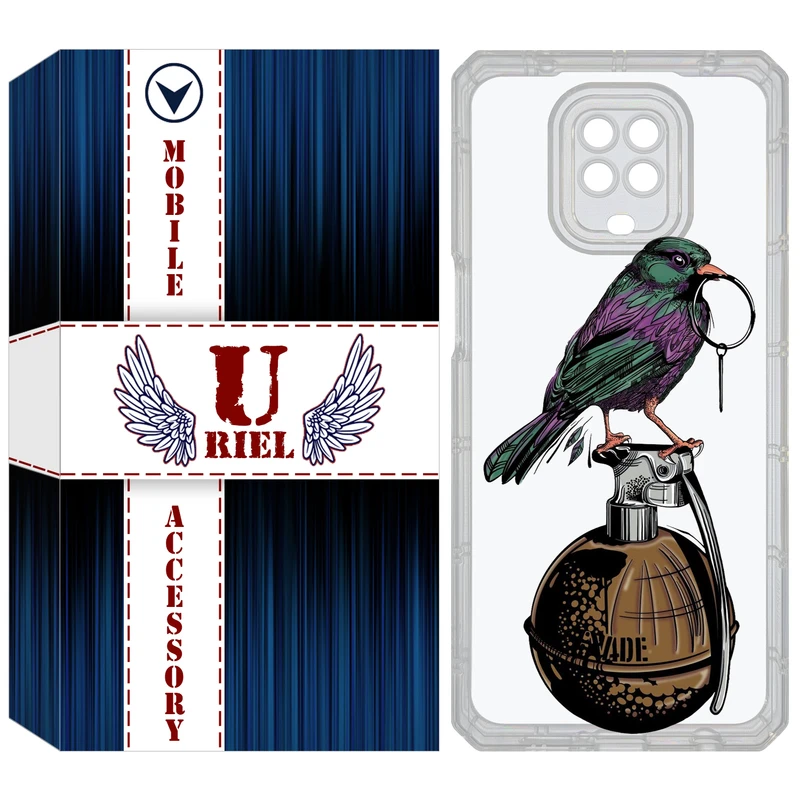 کاور یوریل قاب مدل Clear کد 31 طرح پرنده مناسب برای گوشی موبایل شیائومی Redmi Note 9S / Note 9 Pro / Note 9 Pro Max
