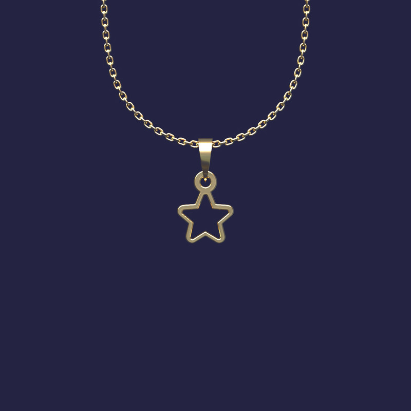 گردنبند طلا 18 عیار زنانه مدوپد مدل ستاره کد Z2-1-1137