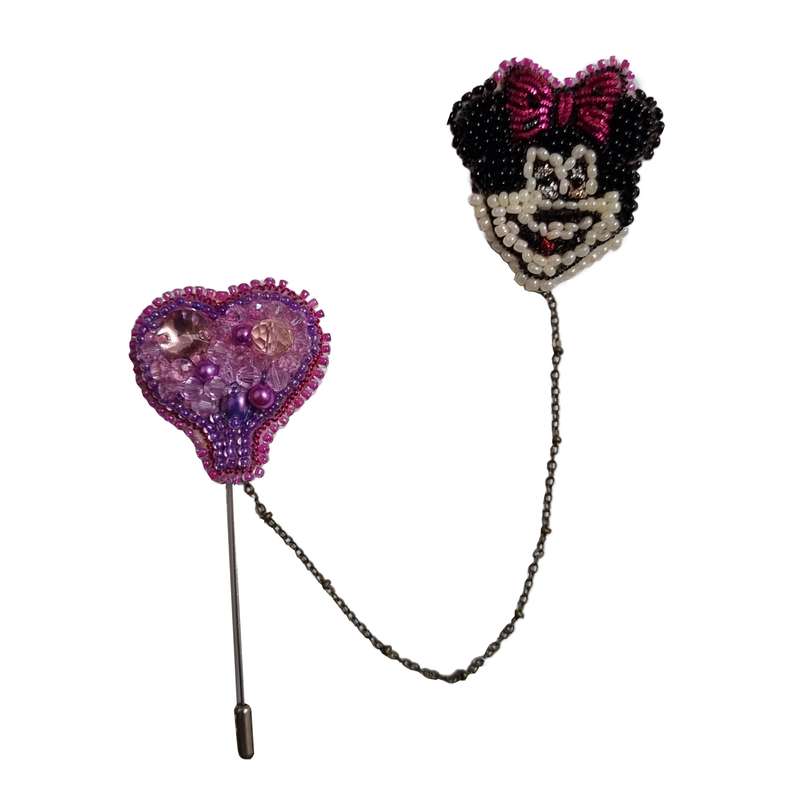 سنجاق سینه دخترانه مدل میکی موس جواهردوزی کد GOL802