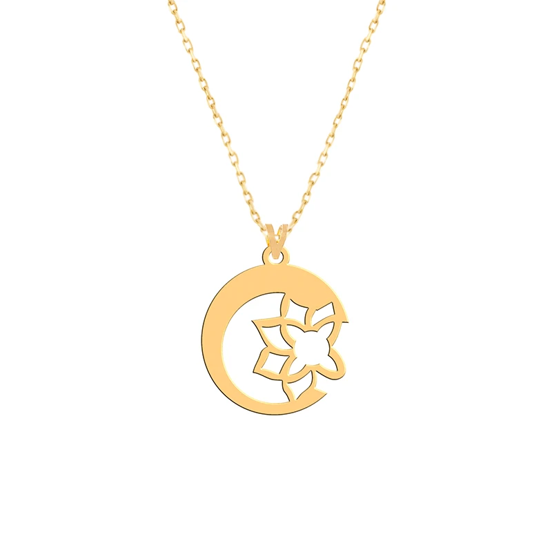 گردنبند طلا 18 عیار زنانه فرشته مدل گل WNLZ-000207