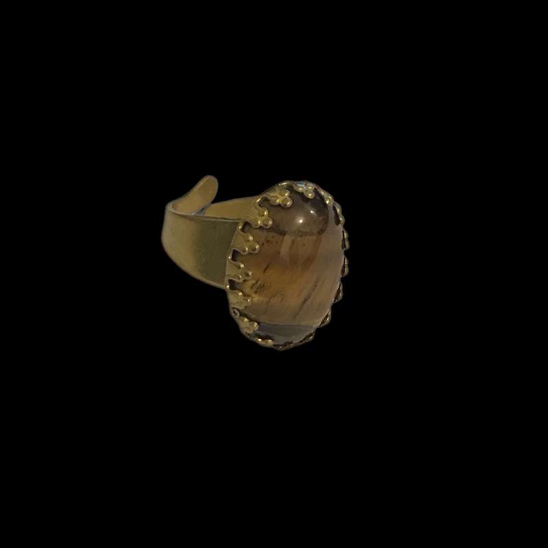 انگشتر زنانه مدل سنگ چشم ببر کد R-157