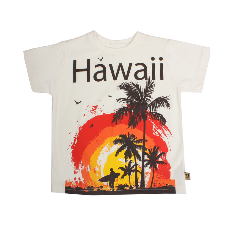تی شرت آستین کوتاه پسرانه مدل هاوایی