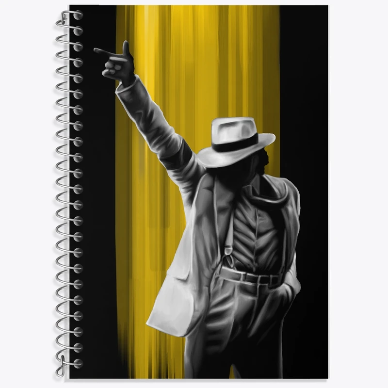 دفتر زبان 50 برگ خندالو مدل سه خط طرح مایکل جکسون (Michael Jackson) کد F768