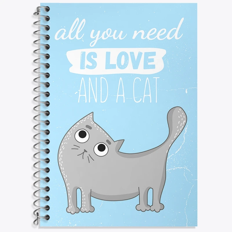 دفتر زبان 50 برگ خندالو مدل سه خط طرح گربه بامزه کد N1068