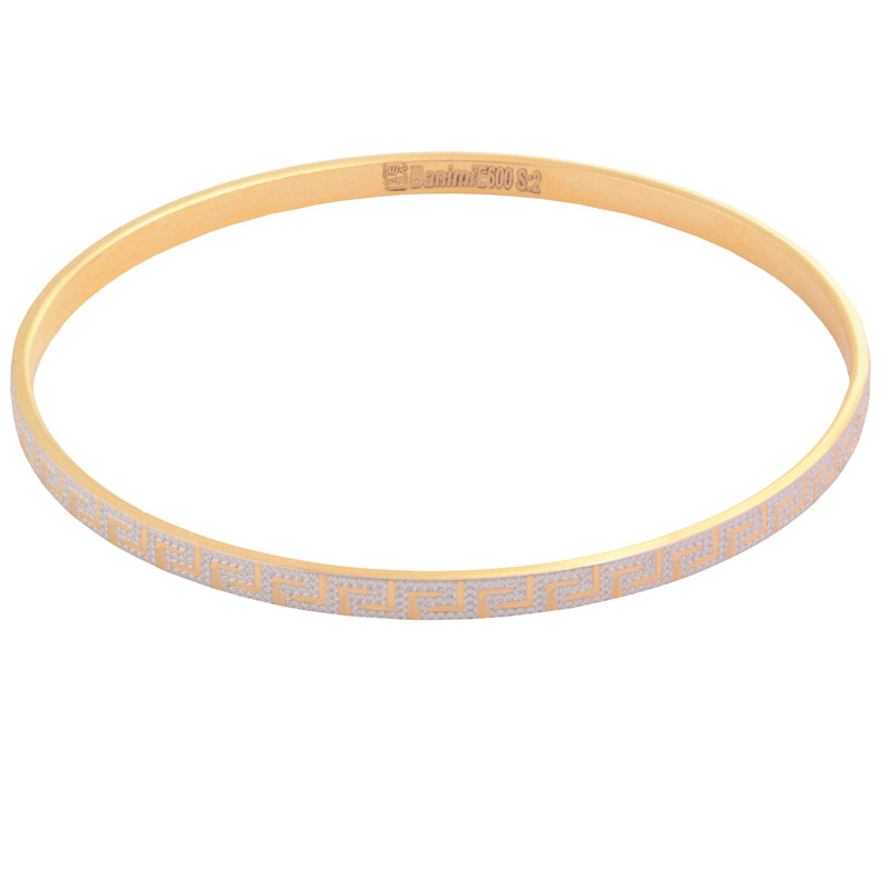 النگو طلا 18 عیار زنانه طلای مستجابی مدل بنیمی ورساچه 600 کد SE2 سایز 2