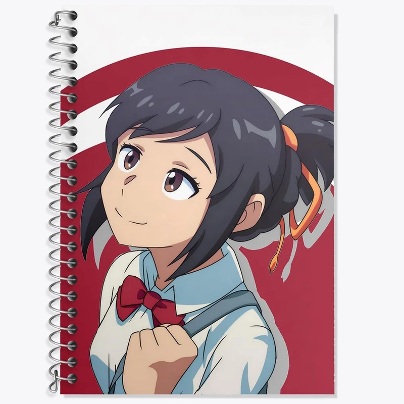 دفتر زبان 50 برگ خندالو مدل دو خط طرح میتسویا میامیزو انیمه یورنیم Your Name کد 16249