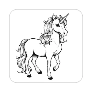 زیر لیوانی کاکتی طرح اسب تک شاخ و یونیکورن مدل mp29460