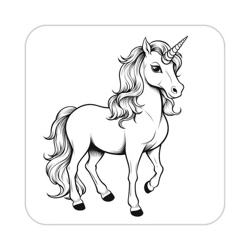 زیر لیوانی کاکتی طرح اسب تک شاخ و یونیکورن مدل mp29460