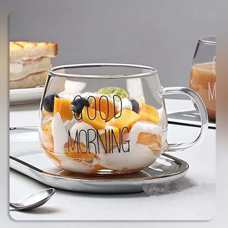 عکس شماره 12 : لیوان مدل good morning به همراه زیر لیوانی