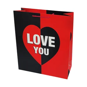ساک هدیه طرح قلب مدل LOVE YOU کد SHM4436
