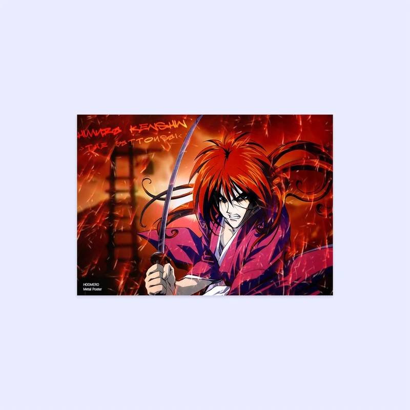 پوستر هومرو مدل فلزی طرح انیمه رورونی کنشین کد PS1433