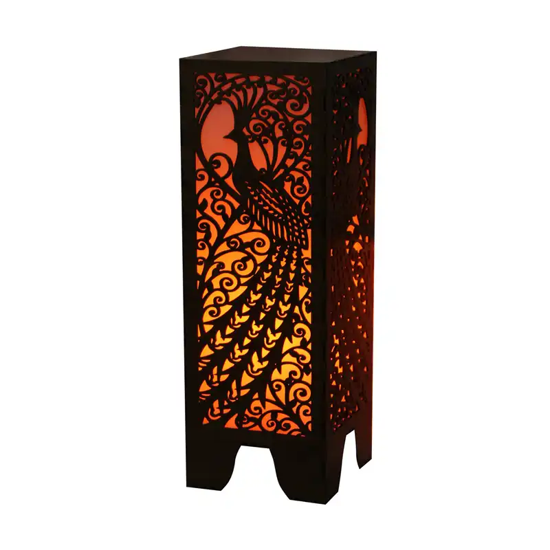 آباژور ایستاده چوب ارا طرح طاووس