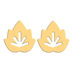 گوشواره طلا 18 عیار زنانه فرشته مدل طرح برگ کد WEL-000200