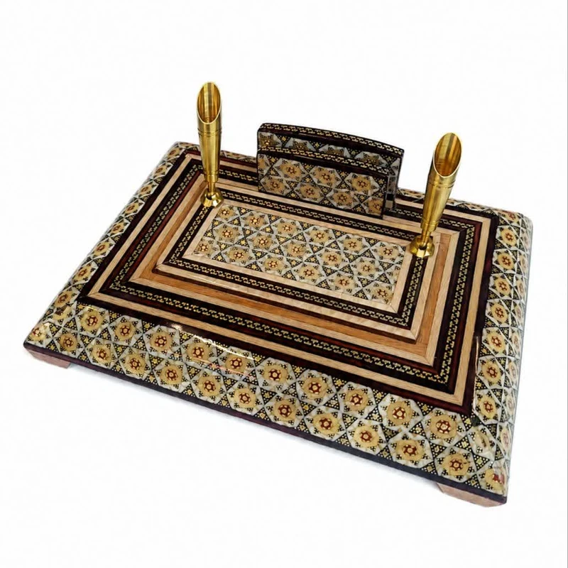 جاقلمی خاتم کاری برنجی مدل kh02