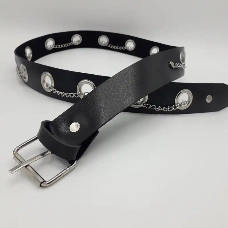 کمربند زنانه مدل تک پانچ زنجیر کد N123