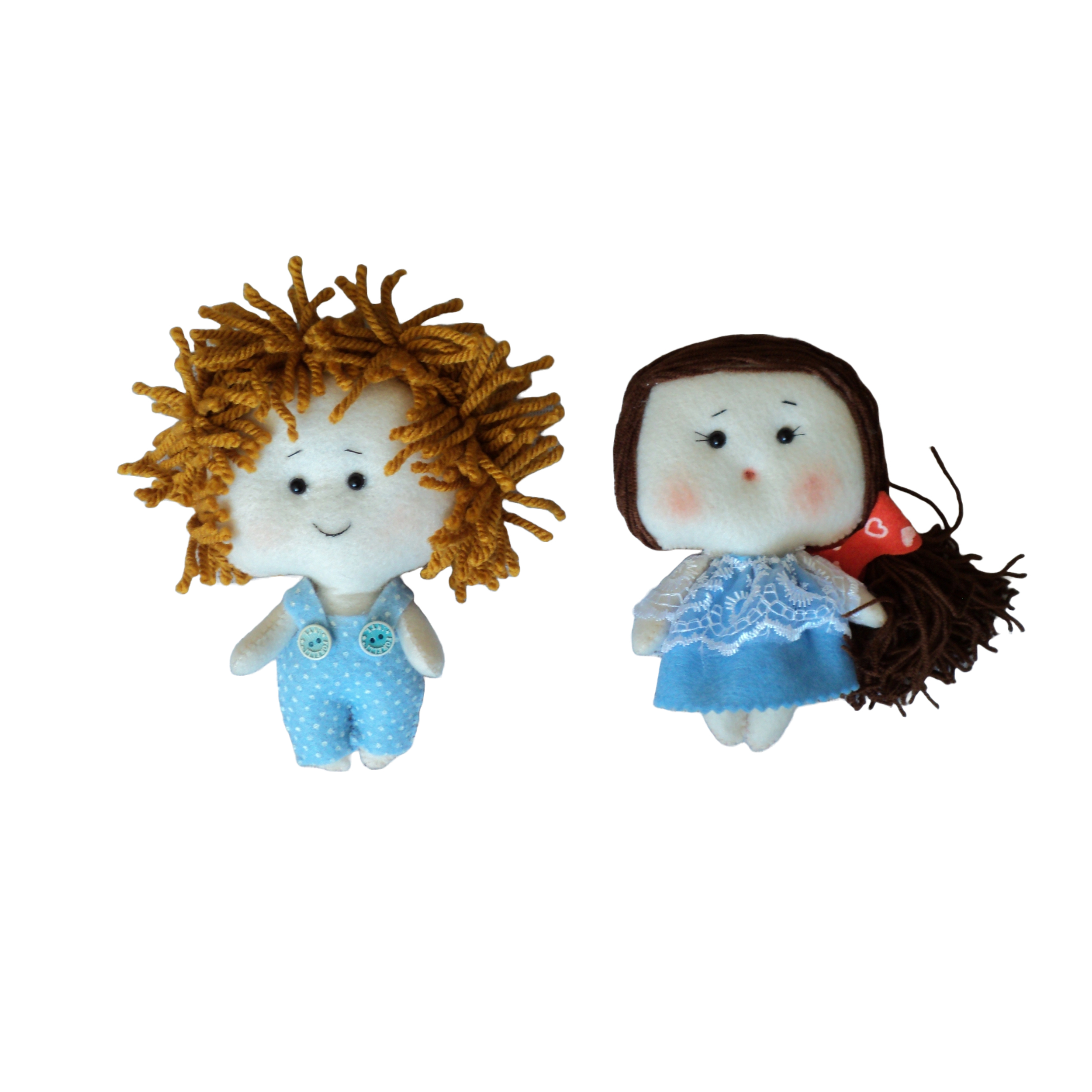 عروسک پارچه ای مدل پریا و پسر ژولیده کد 313 مجموعه 2 عددی