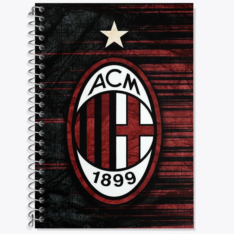 دفتر زبان 50 برگ خندالو مدل دو خط طرح باشگاه آث میلان کد 27264