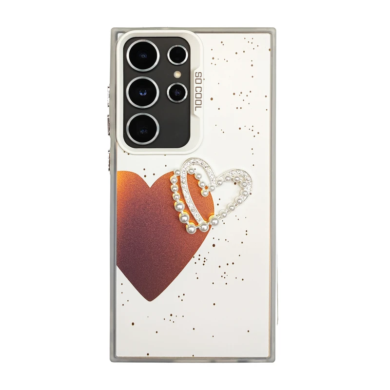 کاور مدل قلب مرواریدی کد 02 مناسب برای گوشی موبایل سامسونگ Galaxy S23 Ultra