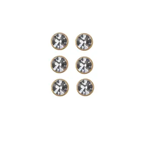 گوشواره دخترانه مدل تک نگین کد 748 بسته 3 عددی