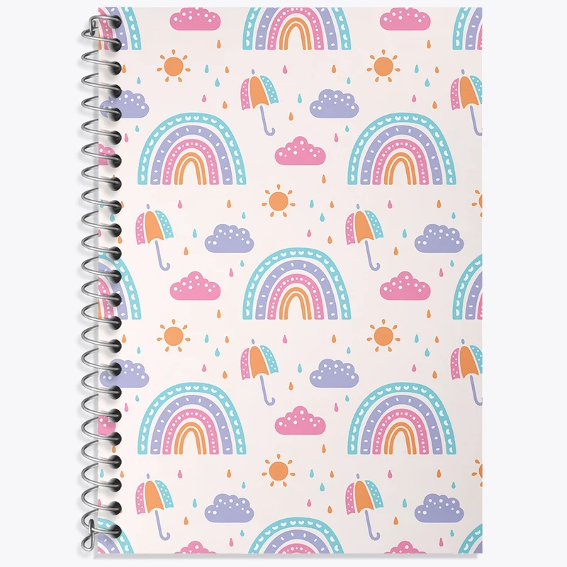 دفتر زبان 50 برگ خندالو مدل دو خط طرح پترن فانتری کد N348