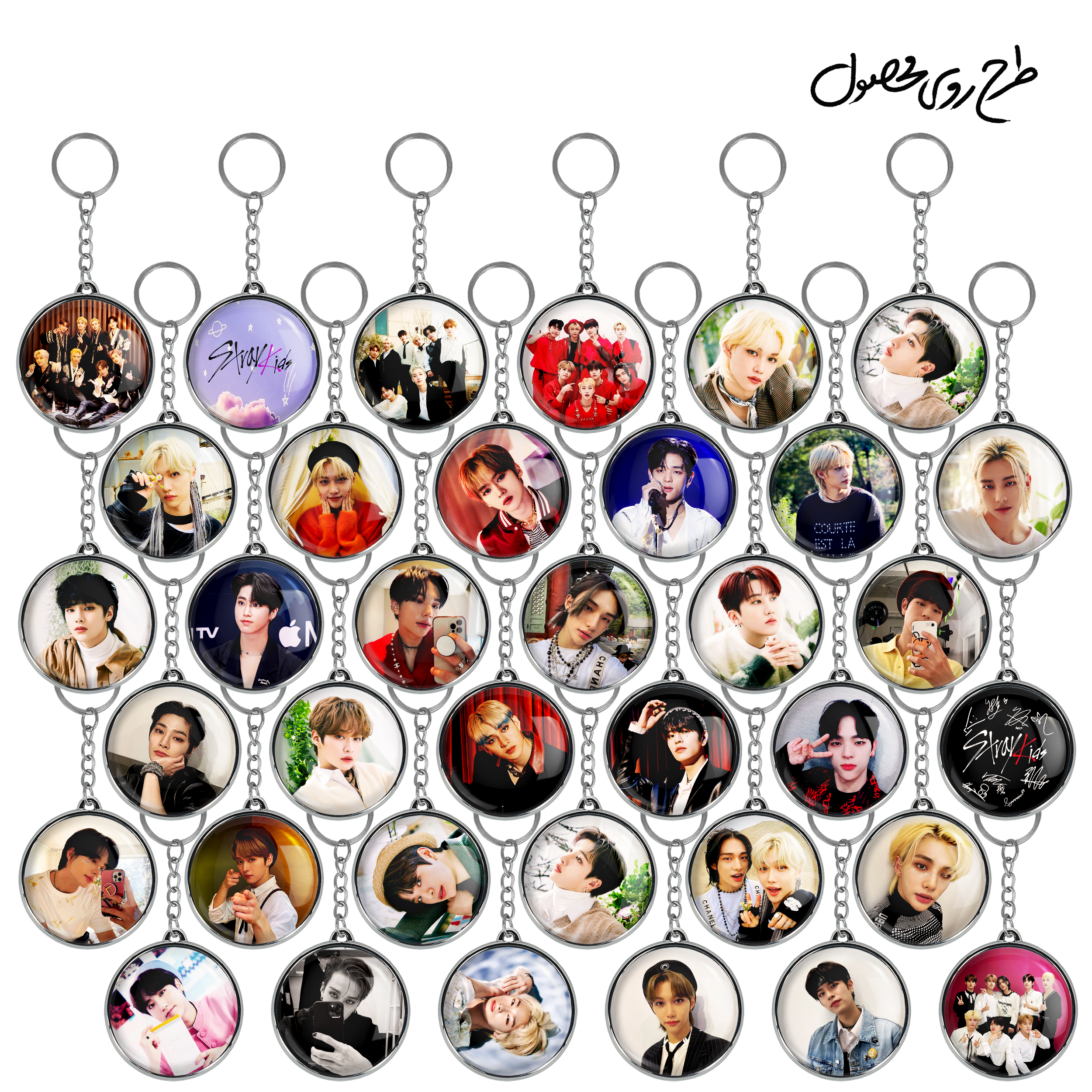 جاکلیدی خندالو طرح استری کیدز Stray Kids مدل دوطرفه کد 43 مجموعه 36 عددی