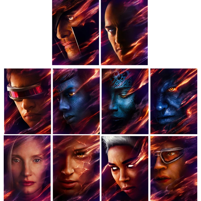 پوستر طرح شخصیت‎‌های X-Men کد RA70001 مجموعه 10 عددی