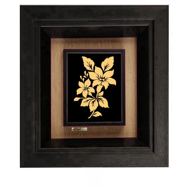 تابلو طلاکوب زرکات طرح گل تاینی 12 مدل F254