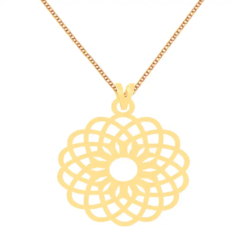 گردنبند طلا 18 عیار زنانه الن نار مدل طره دايره اسليمي 70102
