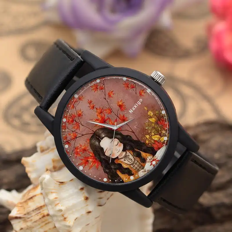 ساعت مچی عقربه ای ناکسیگو مدل دخترانه فانتزی کد LF12559