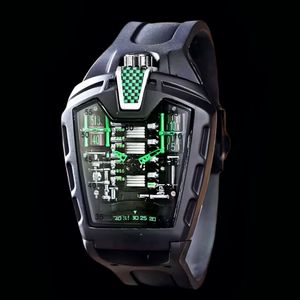 ساعت مچی عقربه‌ای کوارتز مردانه مدل بند پیو طرح موتور ماشین کد 002