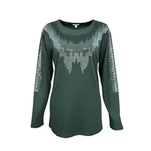 بلوز آستین بلند یقه گرد زنانه مدل 112651