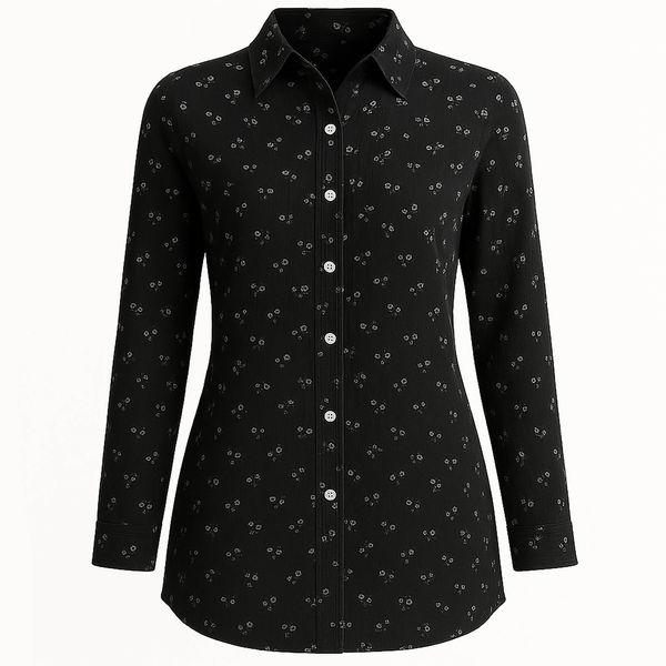 مانتو شومیزی زنانه مدل نیلسا کد 01 رنگ مشکی