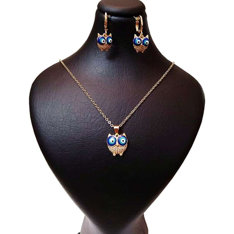 نیم ست زنانه مدل چشم نظر جغدی