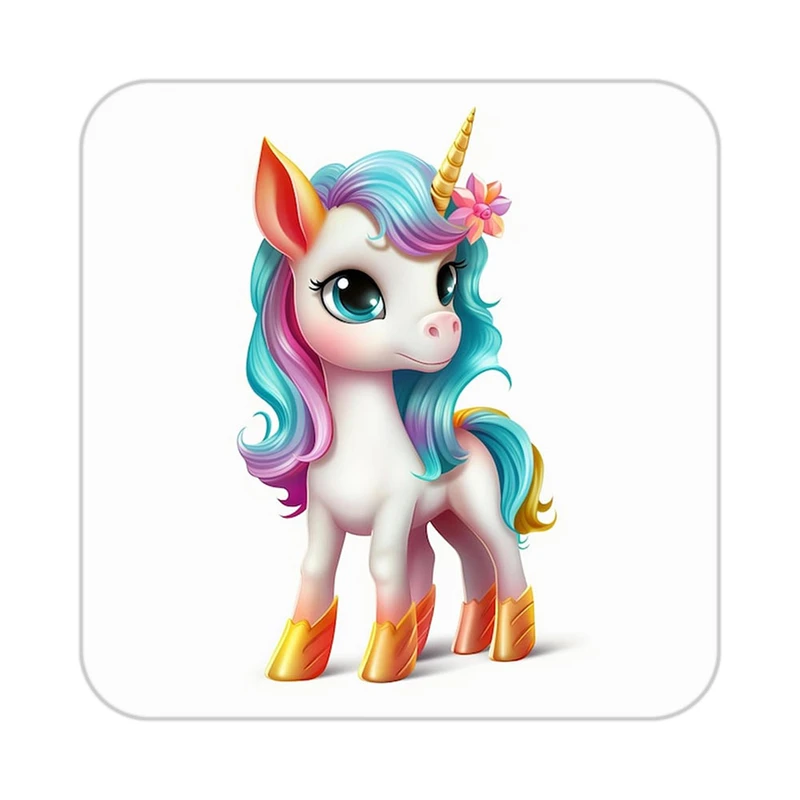 زیر لیوانی کاکتی طرح اسب تک شاخ و یونیکورن مدل mp31288