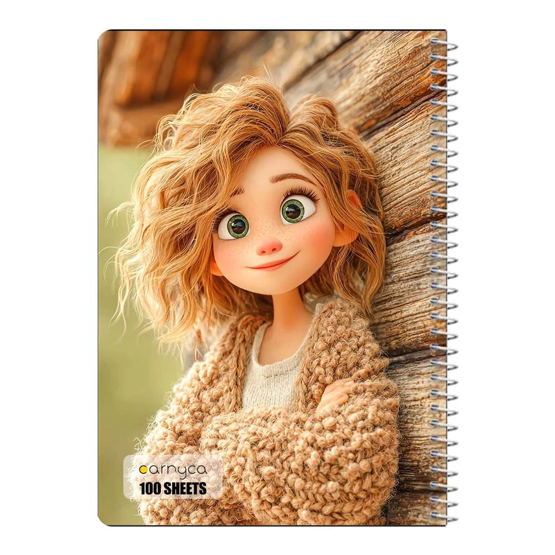 دفتر مشق 100 برگ سیمی کارنیکا طرح دخترانه کیوت Girly Cute کد 72244