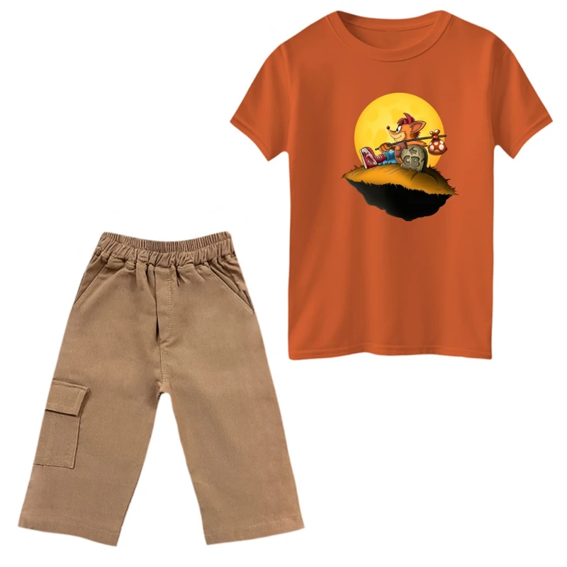 ست تی‌شرت و شلوارک پسرانه مدل کراش کد 8