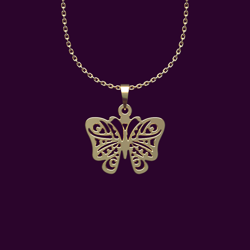 گردنبند طلا 18 عیار زنانه مدوپد مدل پروانه کد NN2-1-1050