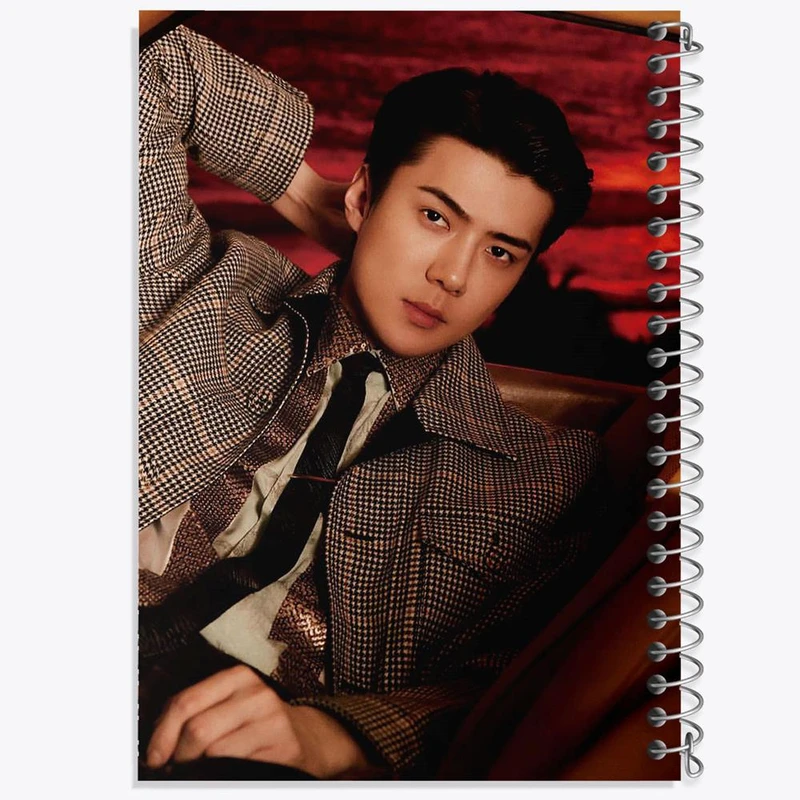 دفتر شطرنجی 50 برگ خندالو طرح سهون گروه اکسو EXO کد 16832