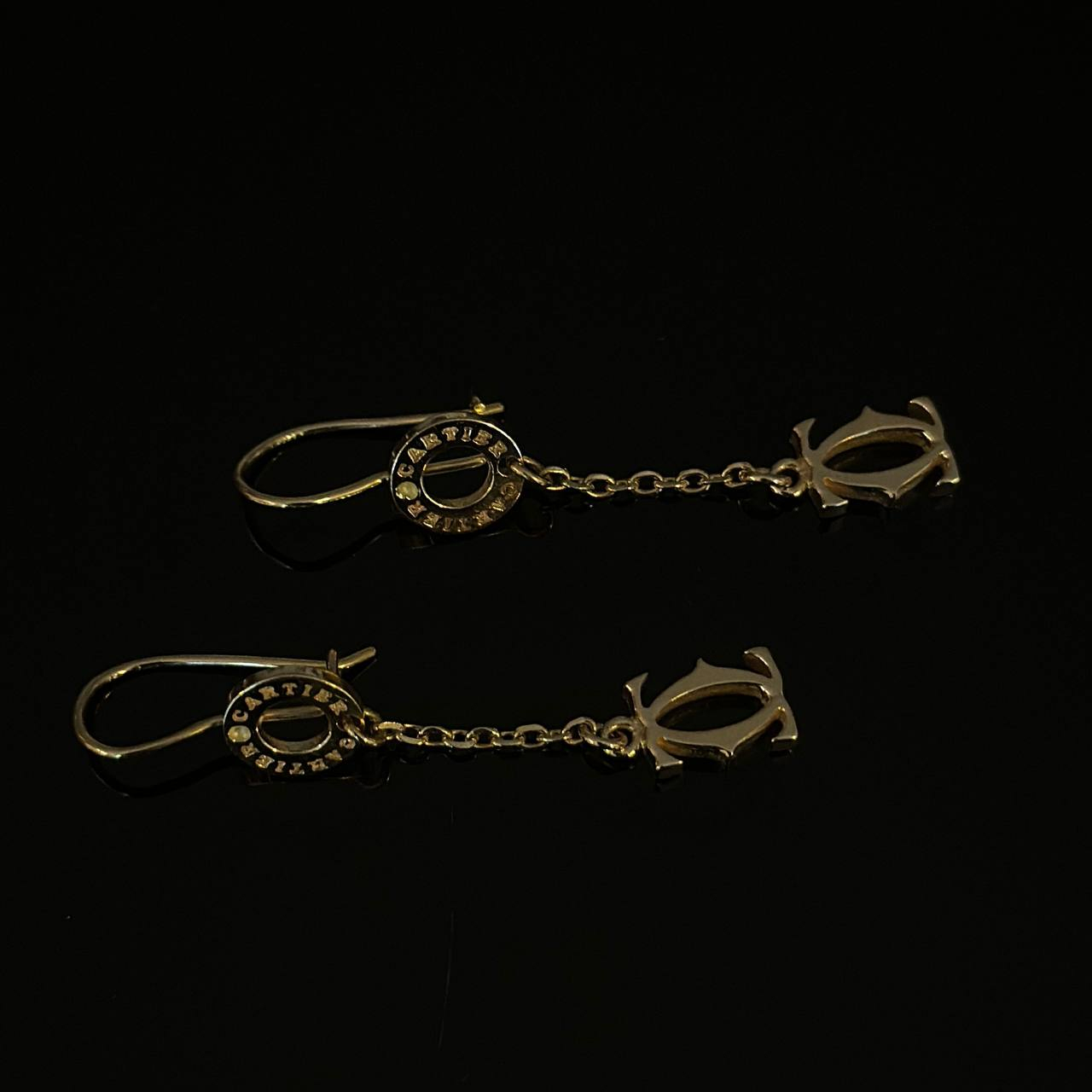 گوشواره طلا 18 عیار زنانه مدل G007 طرح زنجیر و مارپیچ