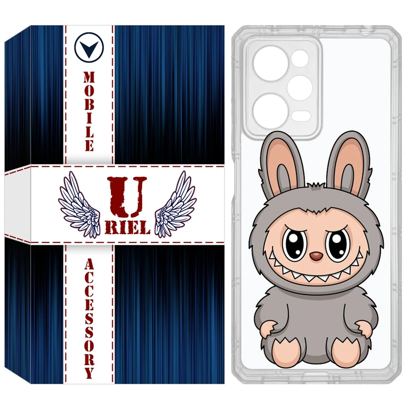 کاور یوریل مدل Clear کد 142 طرح لبوبو Labubu مناسب برای گوشی موبایل شیائومی Poco X5 Pro / Redmi Note 12 Pro / Note 12 Pro Plus