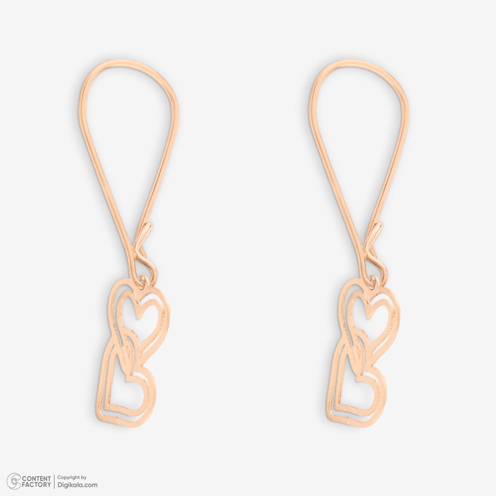 نیم ست طلا 18 عیار زنانه حافا گلد مدل قلب کد nim06 -  - 8